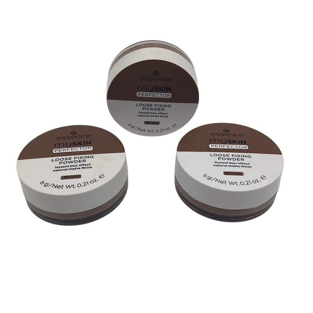 Essence My Skin Perfector Loose Fixing Powder 50 Deep‎ Matte Finish 6g pack 3